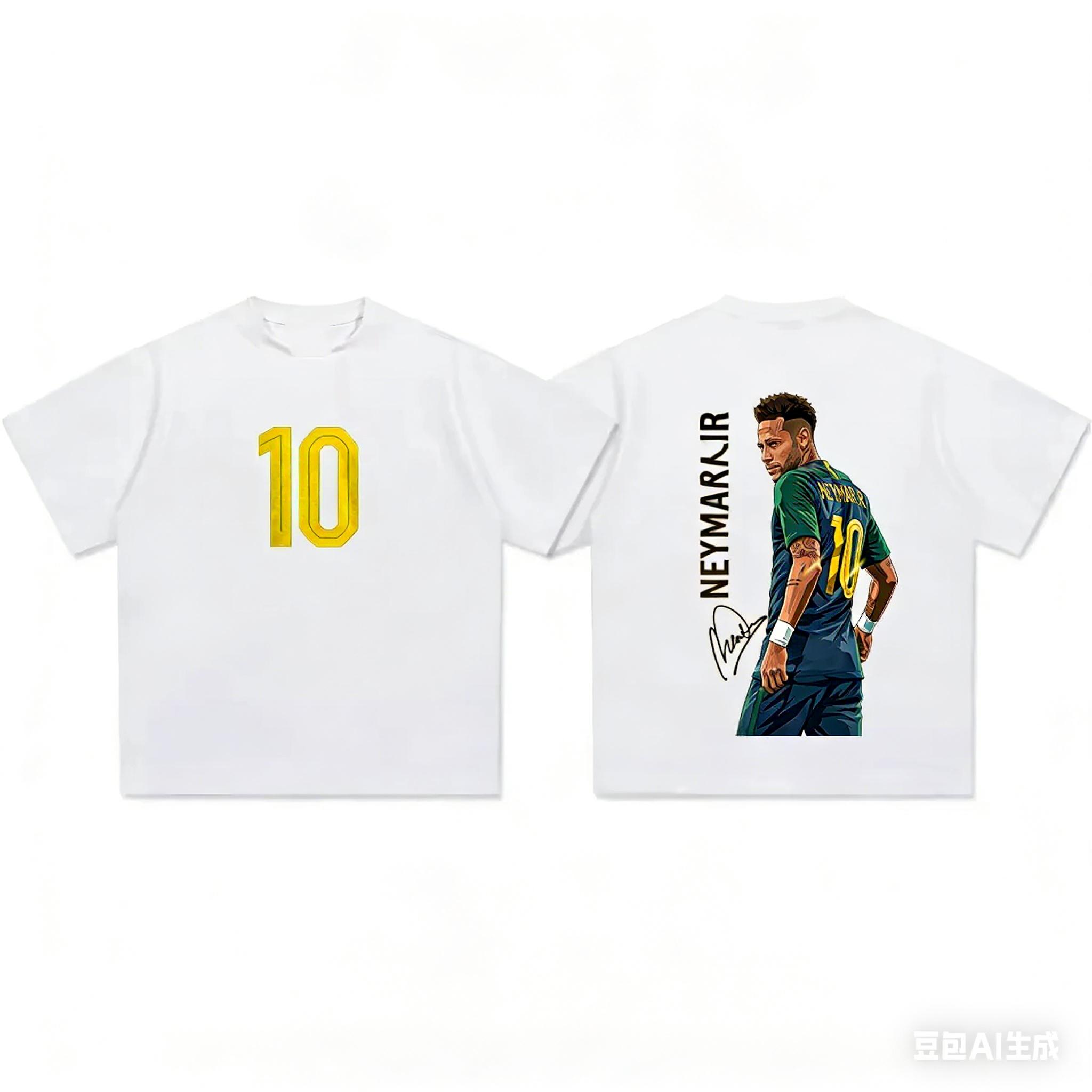 

Adult and Childrens Star Soccer Pure Cotton Shortsleeve Shirt for Watching Games Exclusive Collection for Longtime Fans 4XL