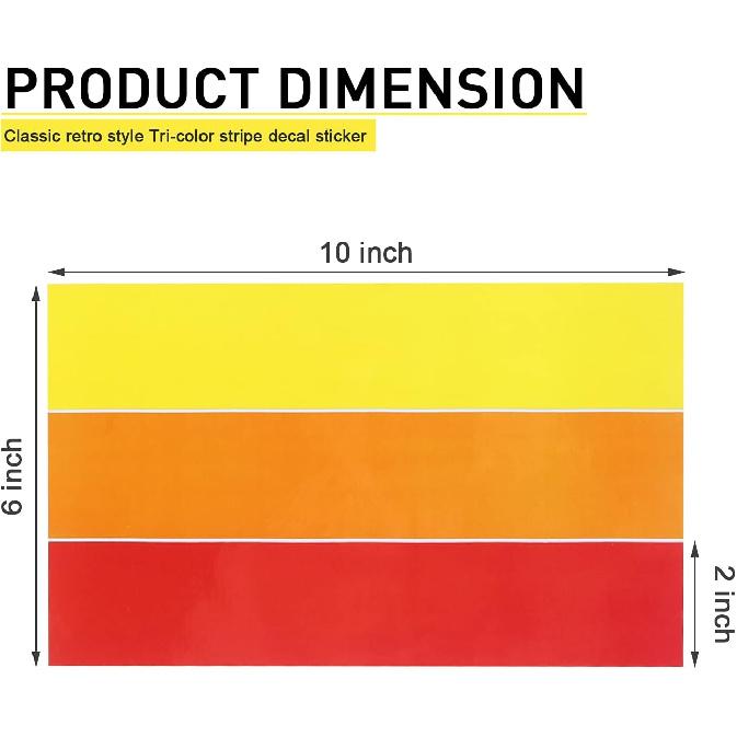 2 Pcs Classic Retro Tri-Color Stripe Decal Sticker for Toyota Tacoma 4Runner Tundra Rav4 Accessories, Grille Fender Hood Side Skirt Bumper Side