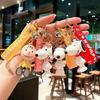 Snoopy Cute Doll Mobile Phone Keychain Pendant Silicone Car Backpack Couple Key Ring Bag Pendant Creative Keychain Set