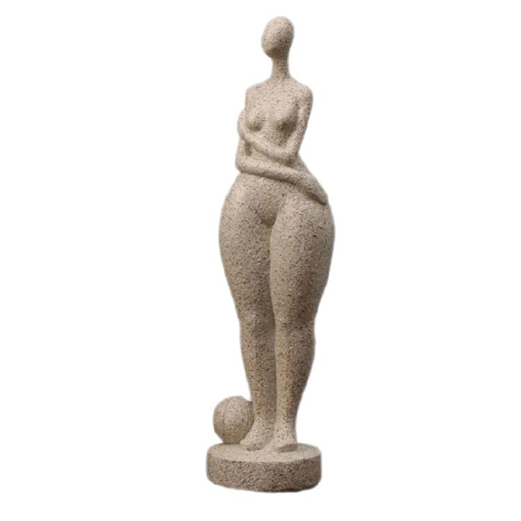 Rękodzieło Abstrakcyjna Figurka Grubej Kobiety Piaskowiec Żywice Rzeźba Damy Ornament do Nowoczesnego Domu Półki Biurowe Dekory