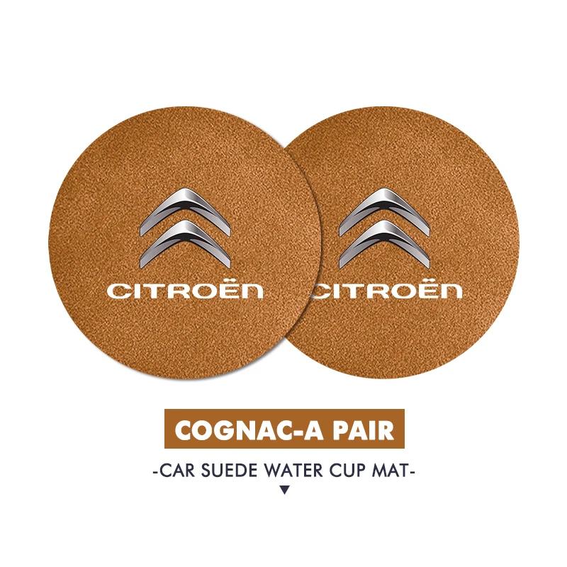 

2pcs Car Coaster Anti Slip Mat Water Cup Pad Accessories For Citroen Grand Berlingo Jumper Celysee Xsara Picasso Aircross