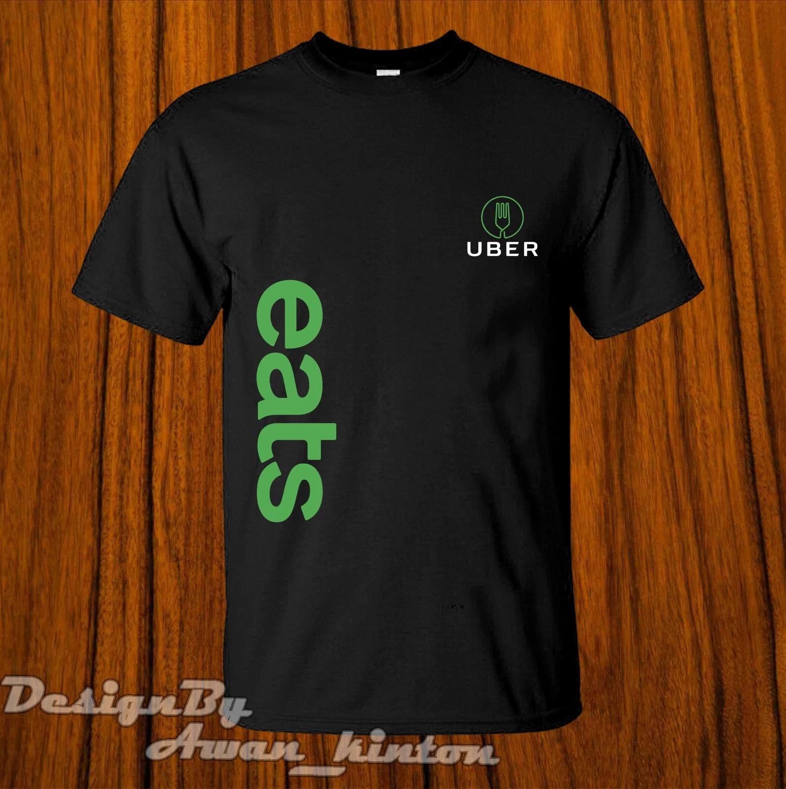 Мужские и женские футболки Одежда Черная рубашка UBER Funny Eats Сделано в США Футболка XL