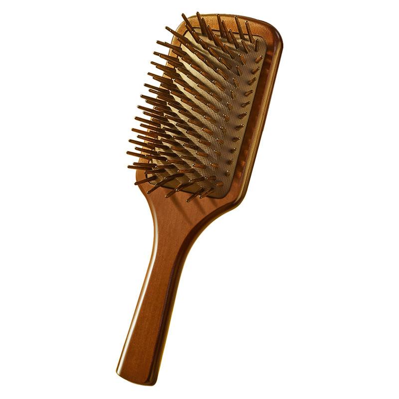 1Pcs Sandalwood Hand Carved Air Cushion Comb With Wood Teeth, Scalp Massage Brush For All Hair Types, Wooden Hair Styling