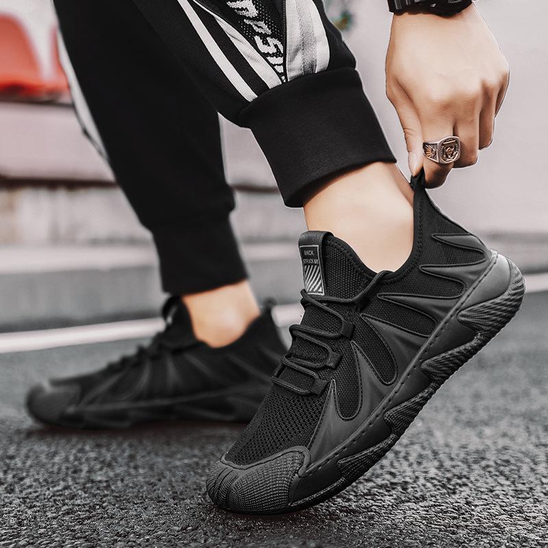 Herrenschuhe Sommer atmungsaktiv dünnes Mesh Deodorant Laufschuhe Sport Casual Netzschuhe Herren Schwarz Arbeit Trendschuhe