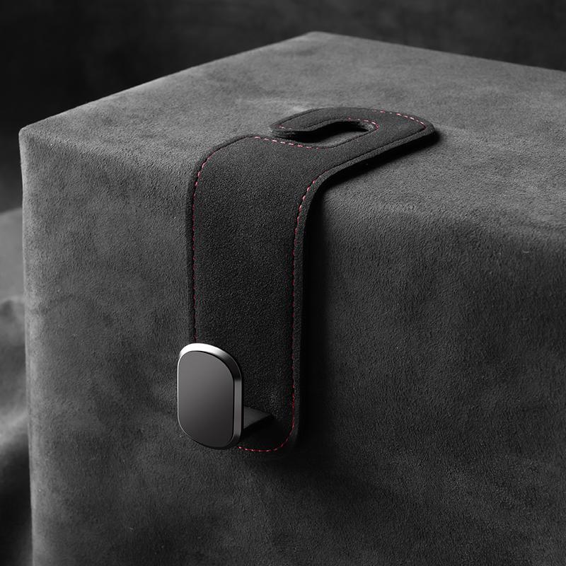 Hidden Car Back Seat Hook Headrest Suede Leather Soft Hanging Hook 20kg Load-Bearing Wear-Resistant Rear Row Storage Hanger