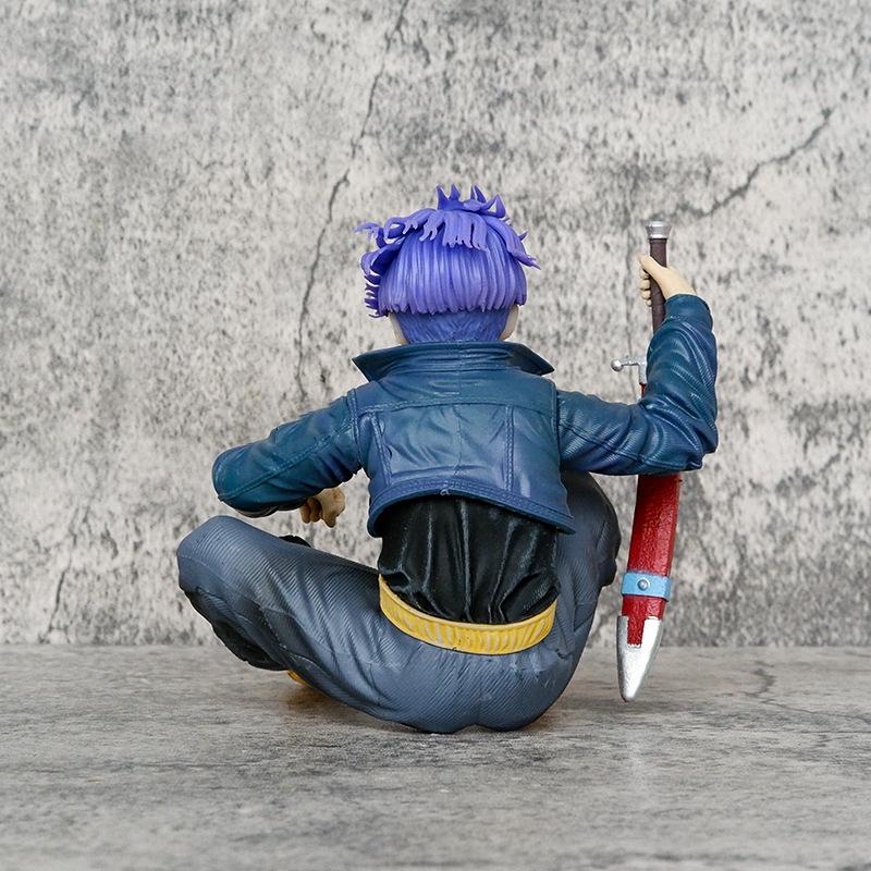 14cm Anime Dragon Ball Z Super Saiyan Trunks Sitting Ver. PVC Action Figure Statue Collection Game Model Kids Toys Doll Gifts