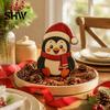 Decorative Shelf Statues Christmas Wooden Table Decorations, Santa Claus Snowman Reindeer Desktop Ornaments, Indoor Holiday Displays Distressed Tiered