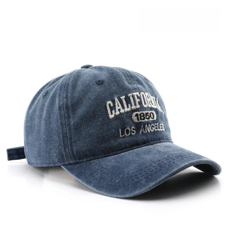Gorra de béisbol retro vintage de algodón para hombre y mujer, con letras bordadas en mezclilla, de algodón, suave, informal, unisex.