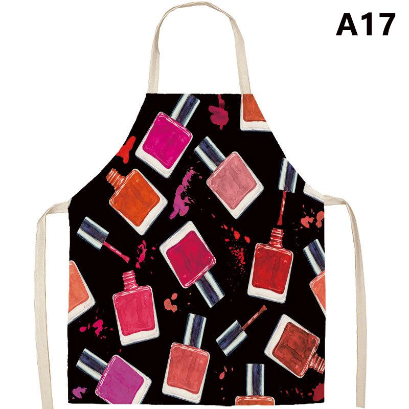 Fashion Nail Polish Flax Bib Apron Adult Women Men For Kitchen 65X53Cm Finger Manicure Tech Painting Nail Products