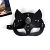 Mask Costume With Cat And Rabbit Designs Leather Material For Halloween Cosplay