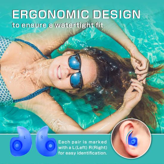 2Pcs/Set Silicone Swimming Ear Plugs Shower Bath Beach Waterproof Protector