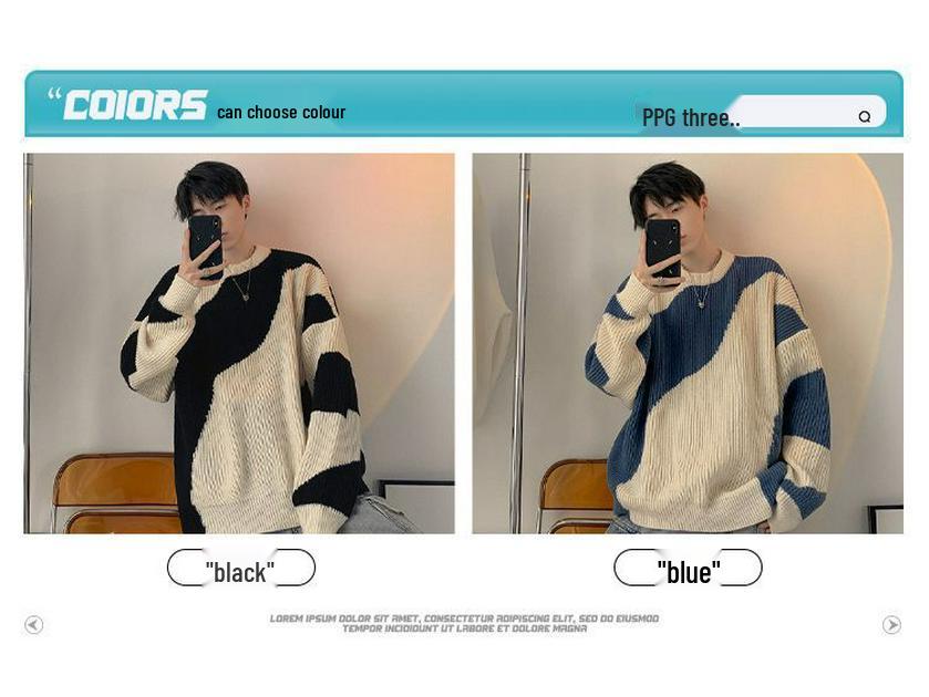 Men's Loose Fit Retro Japanese Style Winter Sweater