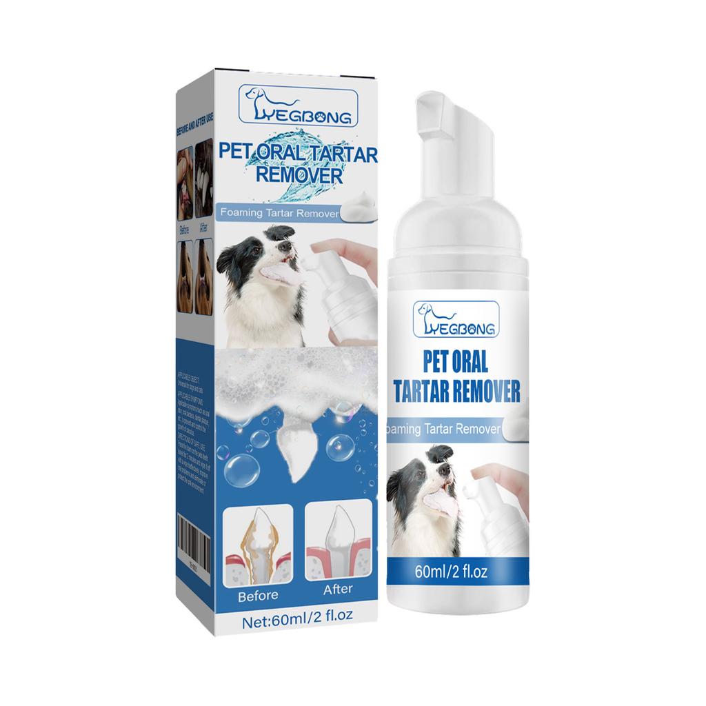 Removedor de Manchas Dentárias para Animais Remove placa bacteriana, dentes amarelados, mau hálito, limpador de espuma oral