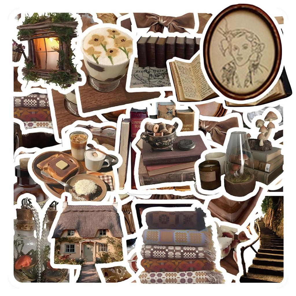60pcs Vintage Art Cartoon Stickers Decals Laptop Scrapbook Phone Luggage Car Guitar Decoration Sticker For Kids Toy