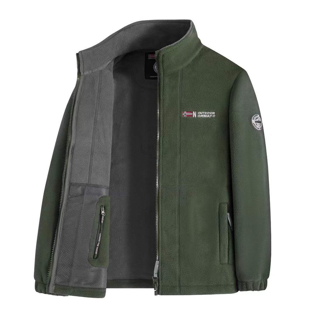 Функциональная флисовая куртка Теплая защита для улицы на осень и зиму доступная в больших размерах - Готово для Норвегии M180 140-160 jin армия зеленый 2930₽