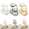 Multi Layer Fruit Rack Metal Vegetable Holder Organizer with Tiered Bowl Design for Kitchen Counter Top and Home Decor