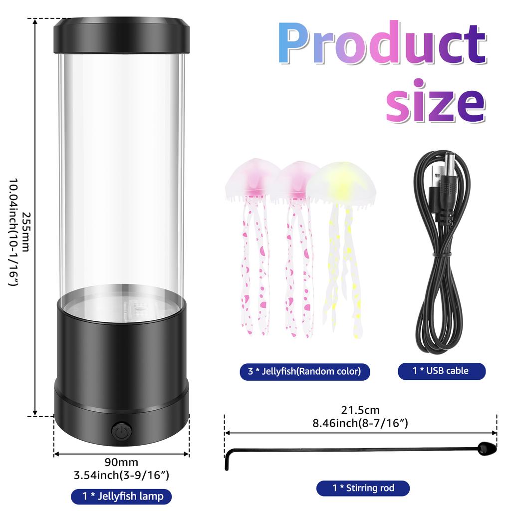 Realistic Jellyfish Lamp LED Mood Light 7 Colours Setting Realistic Aquarium Effect Night Light Sensory Decor Present for Kid
