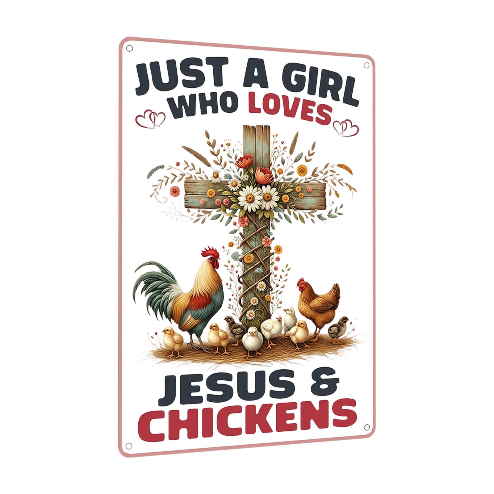 

Vintage Style Metal Sign Backyard Farmhouse Chicken Coop Wall Decor Rustic Farm Animal Artwork Indoor Outdoor Hanging Plaque