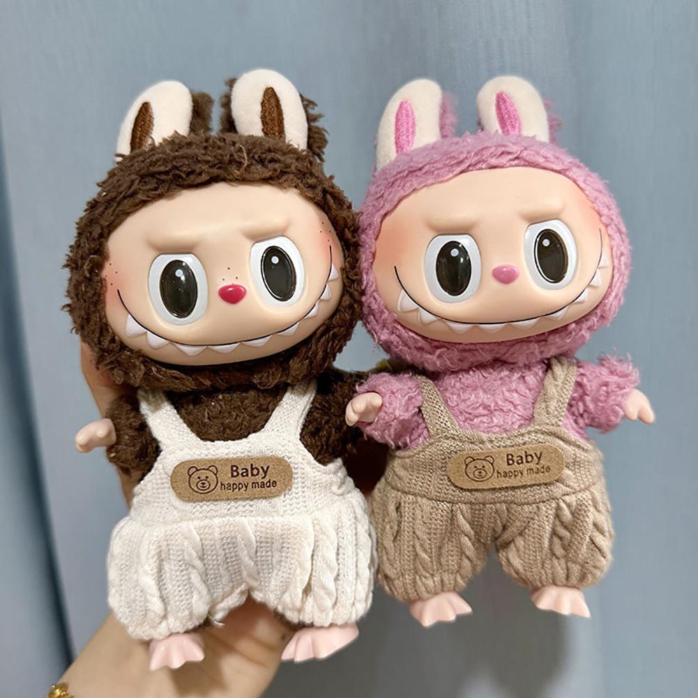 För 17cm Labubu Dockkläder Modekläder Huvtröjor Dockkläder Färgmatchning Huvtröjor Docktillbehör Söt Dekoration Små Kläder