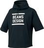 ZETT Baseball Short Sleeve Hoodie by BEAMS DESIGN by Beams Short Sleeve Sweatshirt Black X White Size BOS75102 (Zett Design) Hoodie, (1911), L,