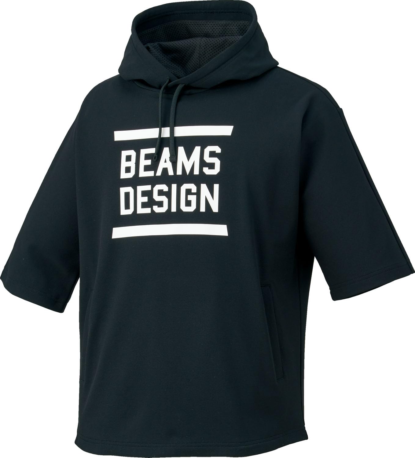 

ZETT Baseball Short Sleeve Hoodie by BEAMS DESIGN by Beams Short Sleeve Sweatshirt Black x White Size BOS75102 (Zett Design) Hoodie, (1911), L,