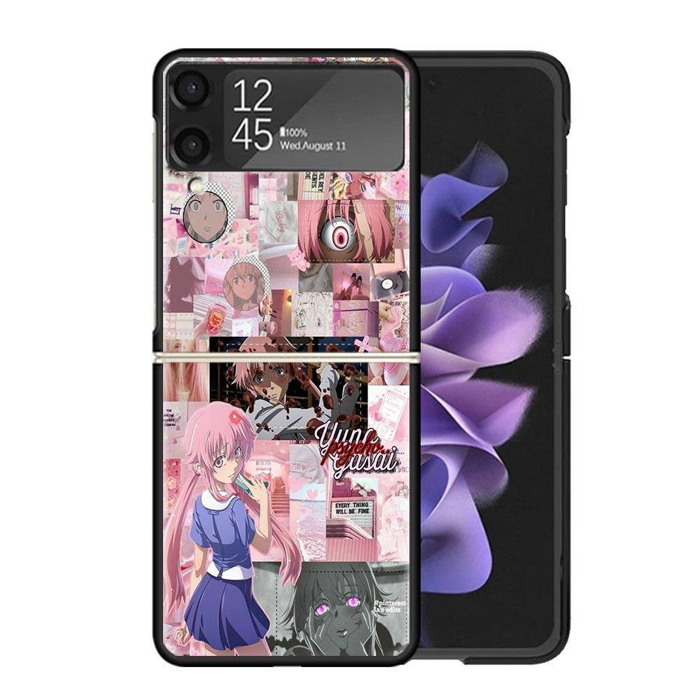 Mirai Nikki Gasai Yuno Anime Cases For Samsung Galaxy Z Flip 4 5 6 7 3 Z Flip7 Flip6 Flip4 Flip5 Flip3 5G Hard Shockproof Fundas