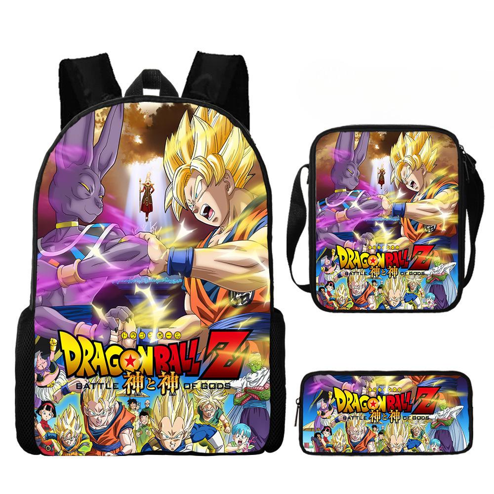 Primary And Secondary School Students Dragonball Schoolbag Three-Piece Cartoon Animation Backpack