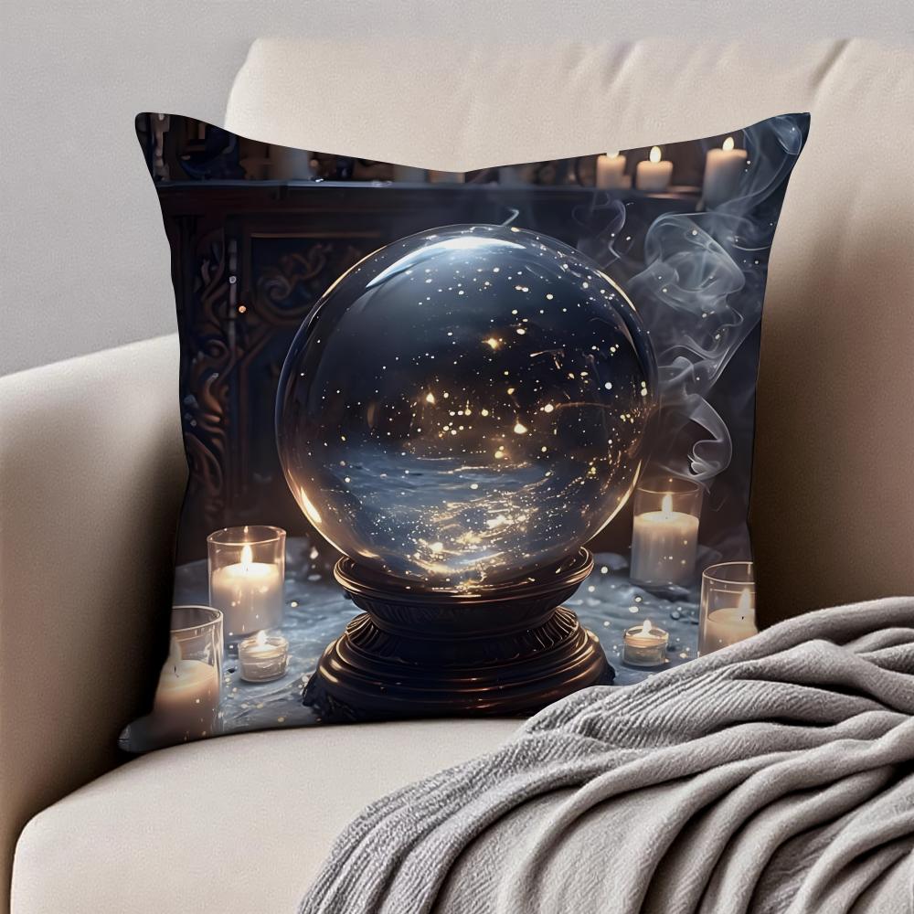 Dreamlike Magical Pattern Cushion Cover Pillowcase Antidustmite Invisible Zipper Short Plush Sofa Cushion