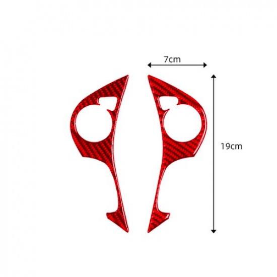 Red Carbon Fiber Steering Wheel Button Cover Trim For Honda Accord 13-17 Type A