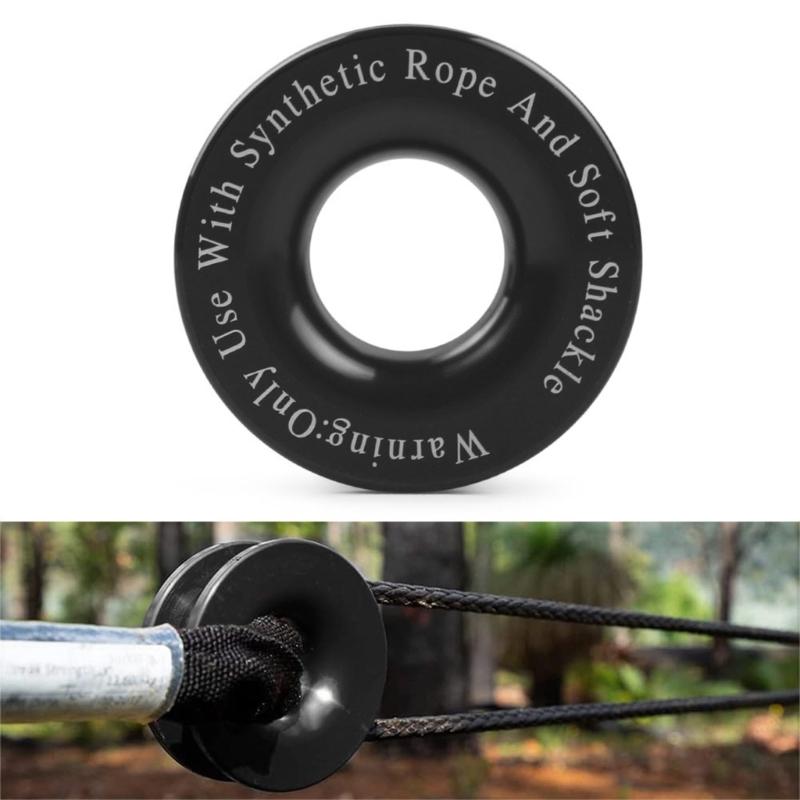 Aluminum Alloy Snatchs Recovery Rings Winch Snatchs Block Pulley Towing Rings for Soft Shackle and Synthetic Rope
