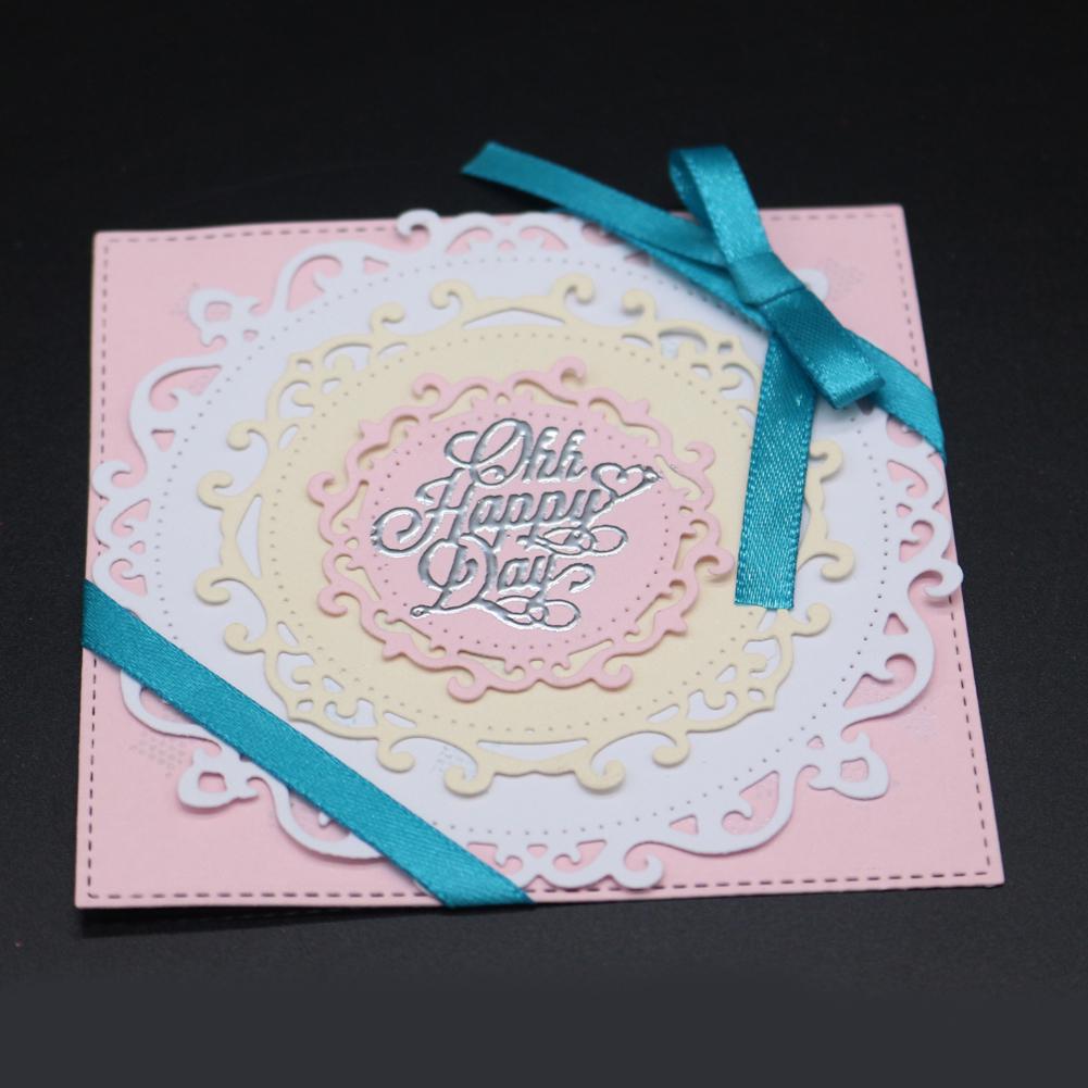 Sada krajkových kroužků Rám Kovové Stříbrné Šablona Ražba Řezací raznice Pro Diy Scrapbooking Papírový Album Výrobu Kartiček