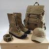 Herren Segeltuchstiefel Militärstil Hohe Wüstenstiefel Seitenreißverschluss Outdoor Wanderschuhe Atmungsaktiv Rutschfest