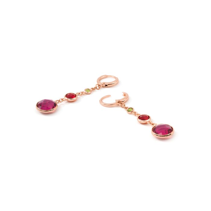 Orecchini - LUXENTER - AFRICA Fantasia - lega metallica - oro rosa 18 carati - zircone multicolore