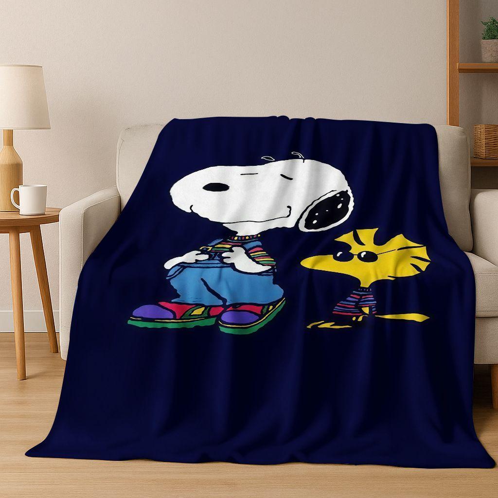 3D Cute Snoopy Dog Peanuts Art Cartoon Flannel Blanket,Cozy Soft Throw Blanket for Home Bedroom Bed Sofa Picnic Cover Gift Kids