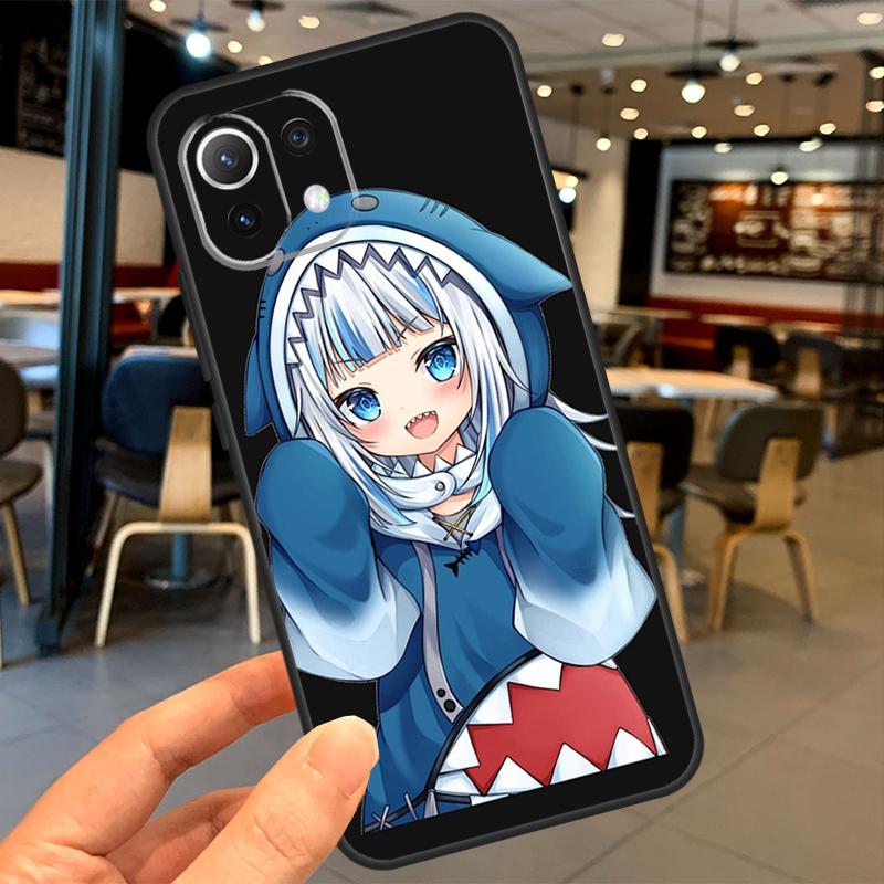 Anime Hololive Gawr Gura Case For Xiaomi 13 14 15 Ultra 11T 12T 13T 14T Pro POCO X7 Pro X3 X5 X6 F5 F6 M6 Pro Coque