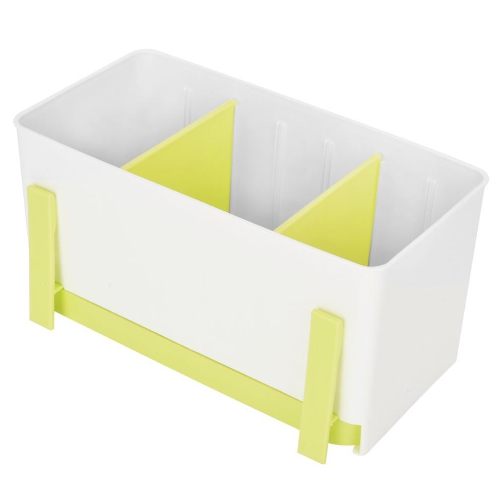 2 Compartments Utensil Holder Organizer Draining Design Draining Rack Basket Kitchen
