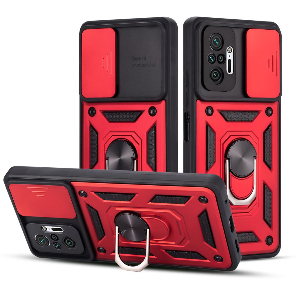 Protection Fashion Shockproof Phone Case For Xiaomi Redmi Note 10 10S Pro Max 5G Rugged Armor Car Magnetic Ring Kickstand Cover