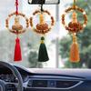 Buddha Statue Car Rearview Mirror Pendant Wood Tassel Car Hanging