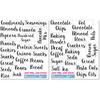Kitchen Pantry Organization Label Decal Stickers for Jars, Containers, and Canisters Flour, Coffee, Sugar, Tea 40 Pack
