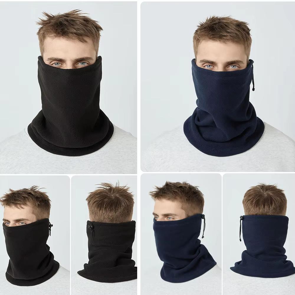 1pc Motorcycle Face Mask Winter Warm Balaclava Motorcycle Half Face Mask Black Warm Fleece Neck Scarf Riding Biker Windproof