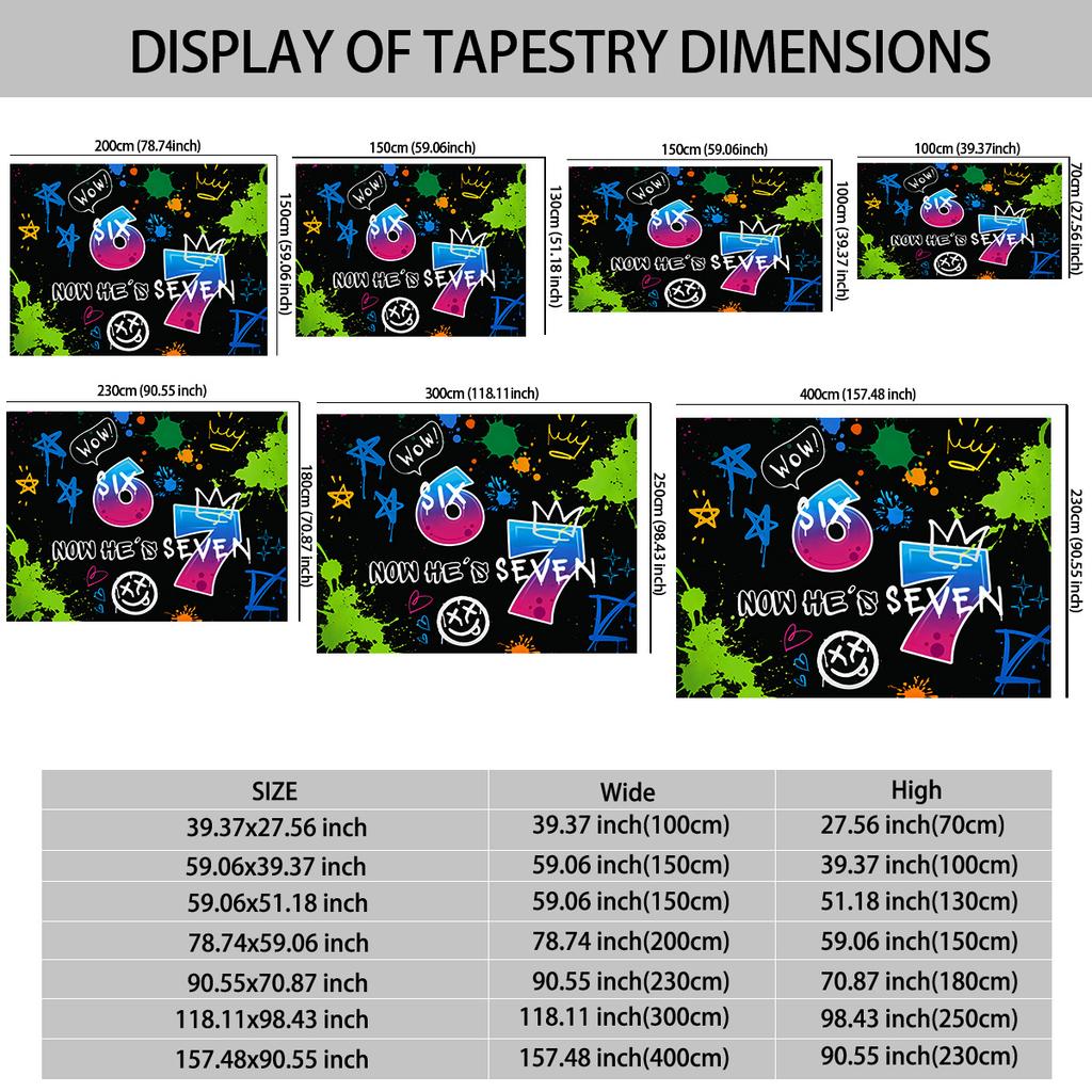 1Pc Graffiti Style 67 Series Printed Tapestry Living Room Background Wall Art Decoration Multi Size Space Pendant