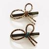 J Lauren Slimline Leopard Print Ribbon Hair Clip H01335
