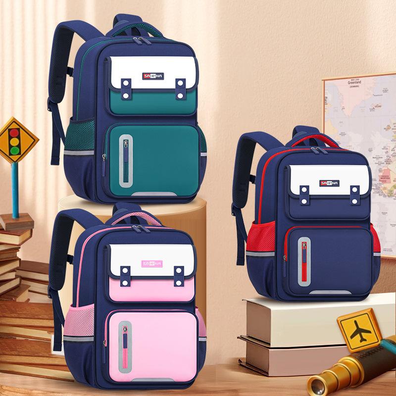 Boys And Girls, Elementary School Bags, Grades 1, 3 To 6, British Style For Girls, Waterproof, Burden-Reducing Spine Protection And Lightweight.