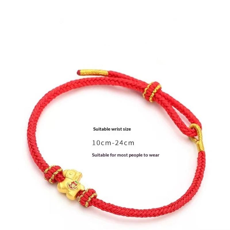 2026 New Year Zodiac Horse Lucky Braided Rope Bracelet Chinese Style Red Thread String Adjustable Bracelets Blessing Jewelry