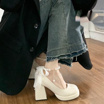 Damen Mary Jane Schuhe mit hohem Absatz Frühling Herbst Damen Elegant Party Hochzeit Damen Pumps 2025