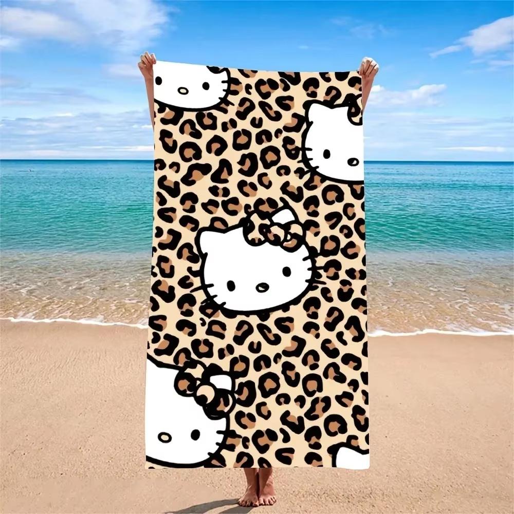 

Hello Kitty Leopard Print Beach Towel | Flat Printed Quick-Dry Towel for Pool & Bath, Ideal Gift for Kids, Teens & Fashion Lover W30*H60(CM)