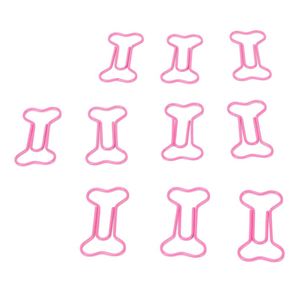 100Pcs Pink Small Paper Clips Bone Shaped Mini Paper Clips Cute Paper Clips  Bookmarking