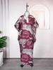 Afrikanisches Übergrößen Damen Ethno-Print Langes Roben- & Kopftuch-Set