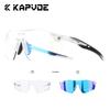 Kapvoe Photochromic Sports Sunglasses Rimless Cycling Glasses Bike Bicycle Glasses Men's MTB Road Running Goggles Red Blue UV400 4