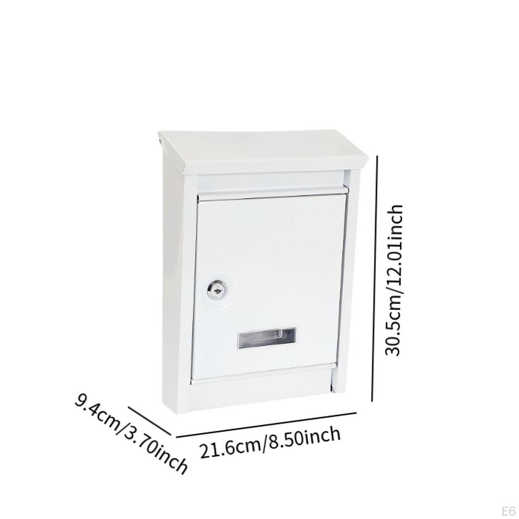 Big Metal Delivery Box Mountingbox, with 2 Keys, Outdoor Postbox Mailbox for The Entrance House